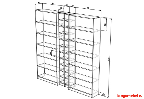 Шкаф-стеллаж Билли 01 IKEA Дуб Сонома фото 4