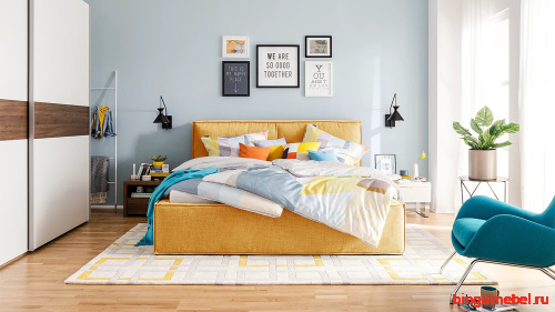 Кровать Латона оранжевого цвета 140*200 фото 6