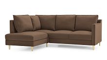 Угловой диван-кровать Телфорд (малый) коричневого цвета