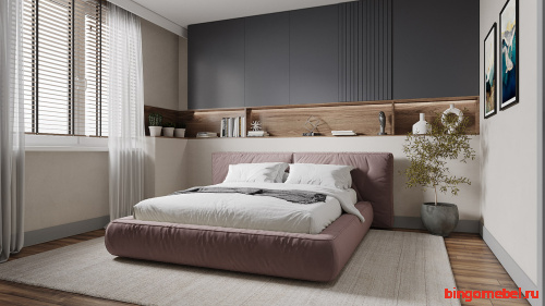 Кровать Латона-3 темно-розового цвета 160*200 см фото 3