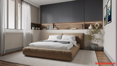 Кровать Латона-3 светло-коричневого цвета 180*200 см фото 3