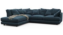 Угловой диван-кровать Ибица темно-синего цвета