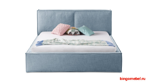 Кровать Латона серо-голубого цвета 140*200 фото 2